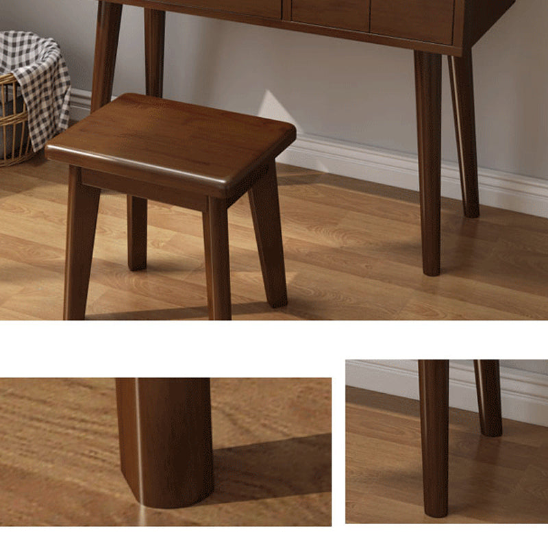 Moderno sgabello da vanità per trucco in legno a 3 cassetti in legno massiccio