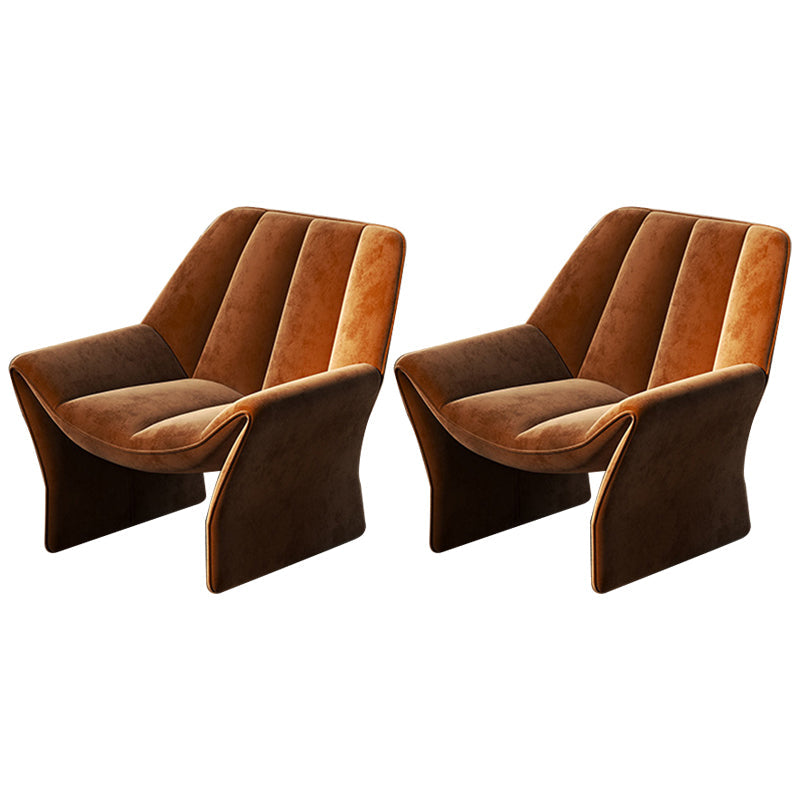 Upholstered Lounge Chair Armless Solid Color Chair with Cushion Flannel 2 Piece Set Clearhalo 'Accent Chairs' 'accent_chairs' 'Chairs & Seating' 'furn' 'furn_accent_chairs' 'Furniture' 'Living Room Furniture' 6290095