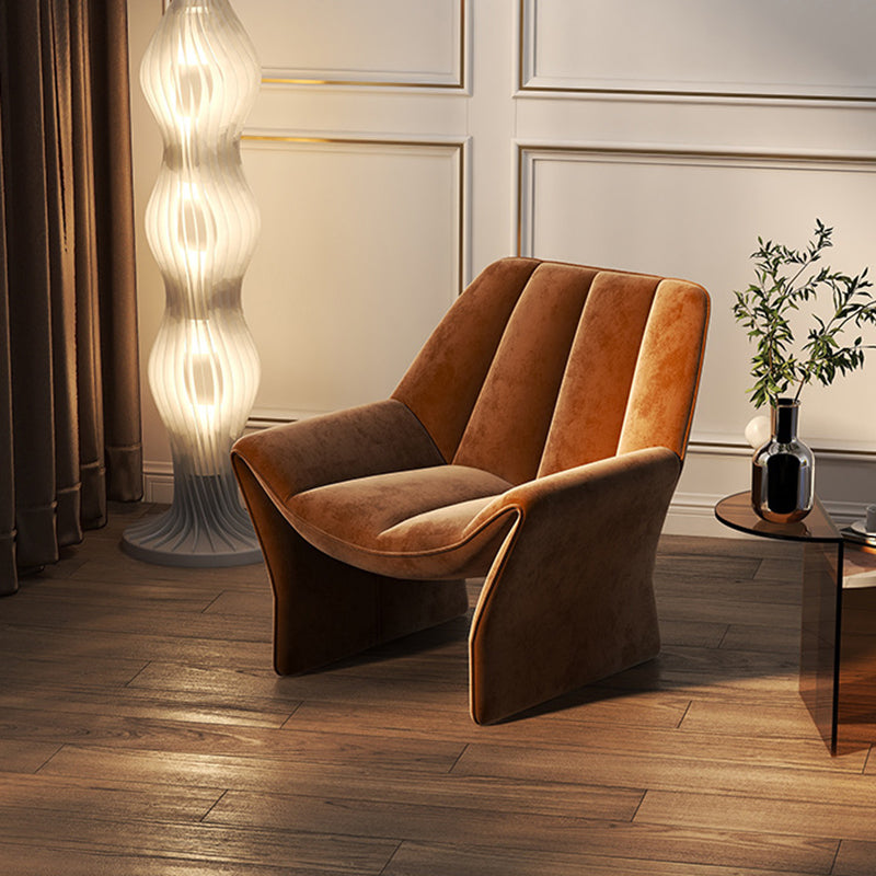 Upholstered Lounge Chair Armless Solid Color Chair with Cushion Flannel 1 Piece Clearhalo 'Accent Chairs' 'accent_chairs' 'Chairs & Seating' 'furn' 'furn_accent_chairs' 'Furniture' 'Living Room Furniture' 6290096