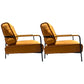 Upholstered Lounge Chair Arms Include Solid Color Chair with Cushion Suede Orange 2 Piece Set Clearhalo 'Accent Chairs' 'accent_chairs' 'Chairs & Seating' 'furn' 'furn_accent_chairs' 'Furniture' 'Living Room Furniture' 6290104