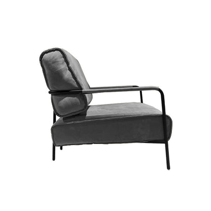 Upholstered Lounge Chair Arms Include Solid Color Chair with Cushion Suede Dark Gray 1 Piece Clearhalo 'Accent Chairs' 'accent_chairs' 'Chairs & Seating' 'furn' 'furn_accent_chairs' 'Furniture' 'Living Room Furniture' 6290111