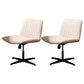Office Swivel Lounge Chair Armless Solid Color Chair with Cushion Cotton White 2 Piece Set Clearhalo 'Accent Chairs' 'accent_chairs' 'Chairs & Seating' 'furn' 'furn_accent_chairs' 'Furniture' 'Living Room Furniture' 6290116