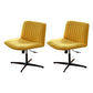 Office Swivel Lounge Chair Armless Solid Color Chair with Cushion Cotton Yellow 2 Piece Set Clearhalo 'Accent Chairs' 'accent_chairs' 'Chairs & Seating' 'furn' 'furn_accent_chairs' 'Furniture' 'Living Room Furniture' 6290118