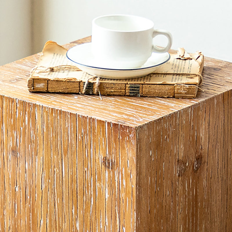 Mesa cuadrada de mesa de madera de campo francés, de 11.8 pulgadas de ancho