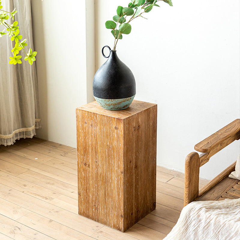 Mesa cuadrada de mesa de madera de campo francés, de 11.8 pulgadas de ancho