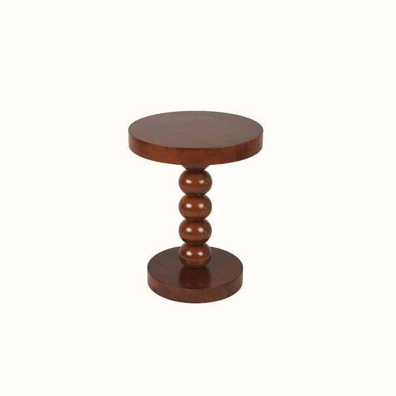 Round Solid Wood Side Table Scandinavian 20" Tall Pedestal End Table Brown 1 Clearhalo 'Coffee & Accent Tables' 'End & Side Tables' 'end_side_tables' 'furn' 'furn_end_side_tables' 'Furniture' 'Living Room Furniture' 6290241