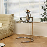 Mesa lateral metálica C de Metálica Tabla de vidrio de vidrio contemporáneo