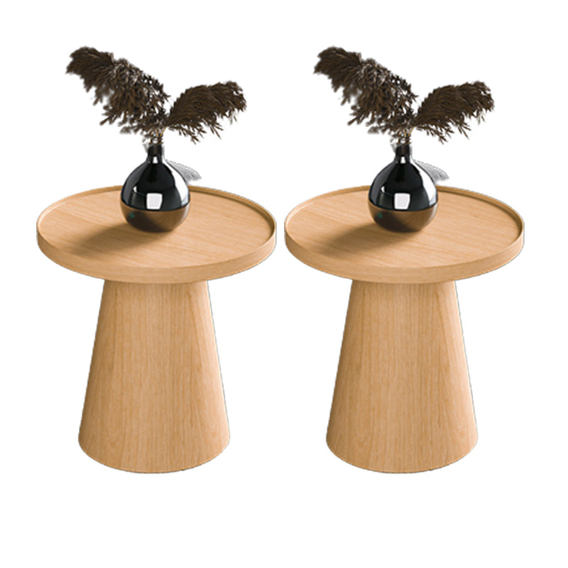 Contemporary Living Room Round Pedestal Solid Wood End Table Wood 2 Clearhalo 'Coffee & Accent Tables' 'End & Side Tables' 'end_side_tables' 'furn' 'furn_end_side_tables' 'Furniture' 'Living Room Furniture' 6290354