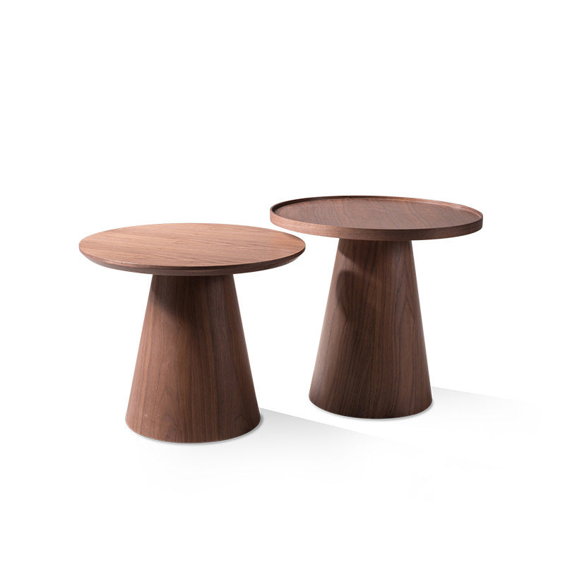Contemporary Living Room Round Pedestal Solid Wood End Table Clearhalo 'Coffee & Accent Tables' 'End & Side Tables' 'end_side_tables' 'furn' 'furn_end_side_tables' 'Furniture' 'Living Room Furniture' 6290355