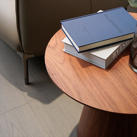 Sala de estar contemporánea Pedestal redonda Mesa de madera maciza