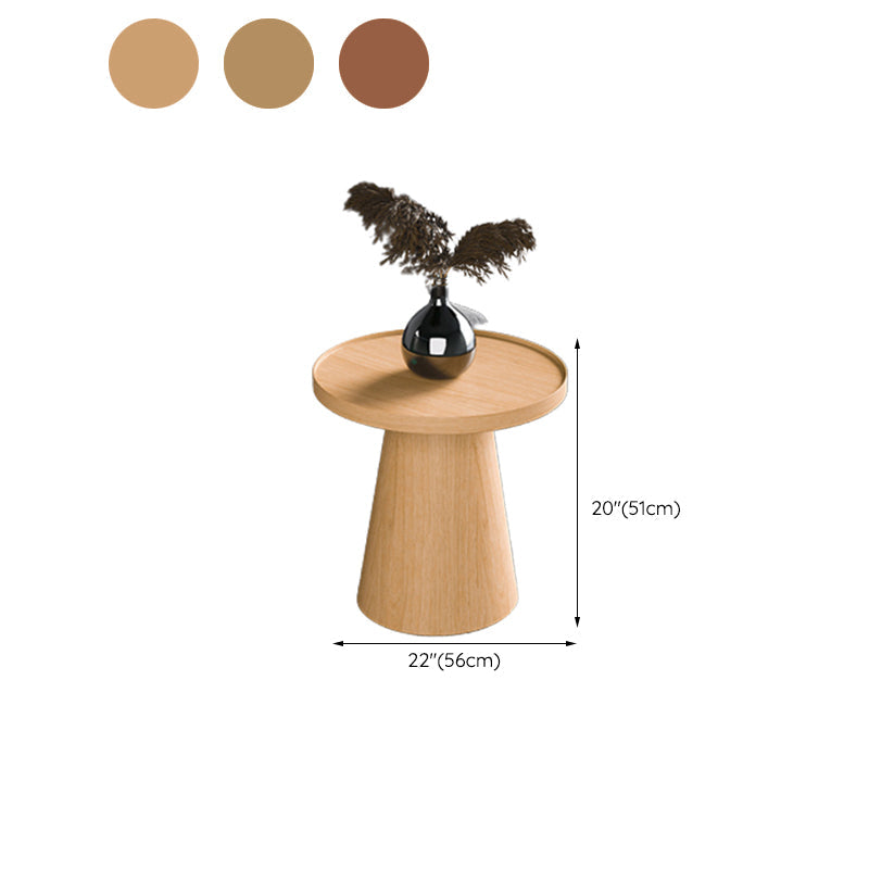 Contemporary Living Room Round Pedestal Solid Wood End Table Clearhalo 'Coffee & Accent Tables' 'End & Side Tables' 'end_side_tables' 'furn' 'furn_end_side_tables' 'Furniture' 'Living Room Furniture' 6290365