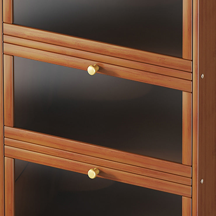 Mid-Century Modern Wood Accent Cabinet 26.4" W Glass Paned Chest in Brown Clearhalo 'Cabinets & Chests' 'cabinets_chests' 'furn' 'furn_cabinets_chests' 'Furniture' 'Living Room Furniture' 6290426