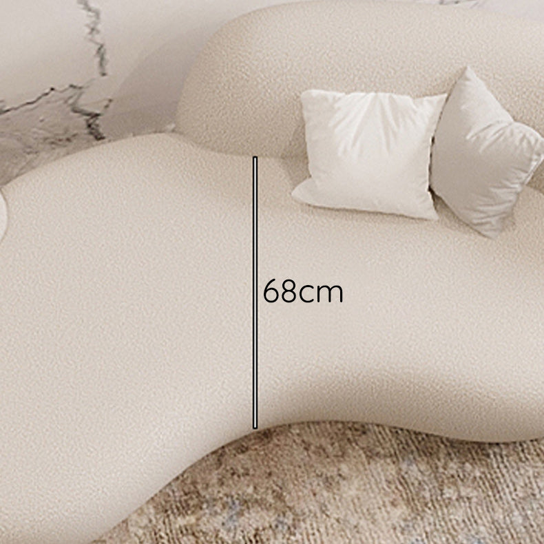 白いリビングルームのためにタイトな背中を備えたモダンウールの湾曲したソファ