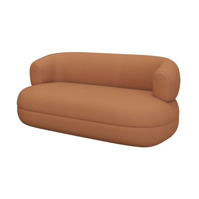 Sofa incurvé contemporain en faux cuir en cuir pour le salon
