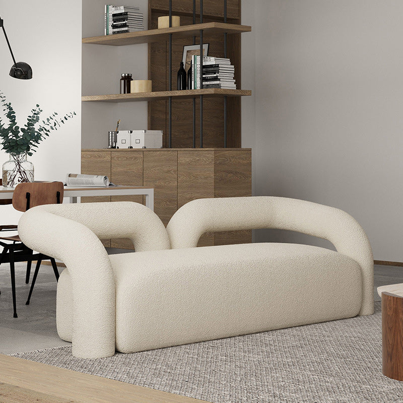 Sofá blanco contemporáneo con brazo de esmoquin y espalda apretada en lana