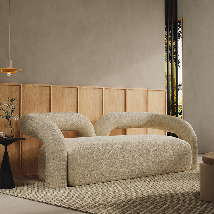 Sofá blanco contemporáneo con brazo de esmoquin y espalda apretada en lana