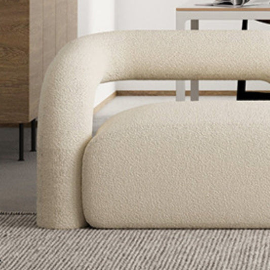 Contemporary White Sofa with Tuxedo Arm and Tight Back in Wool