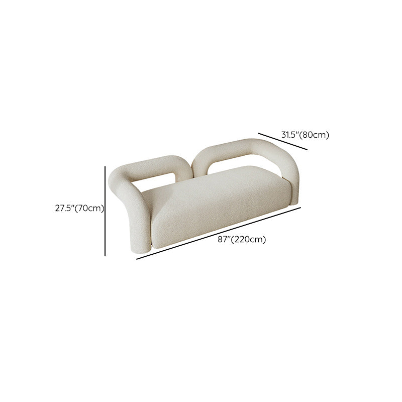 Sofá blanco contemporáneo con brazo de esmoquin y espalda apretada en lana
