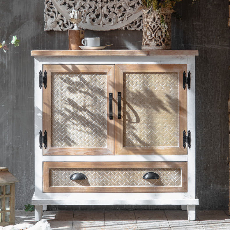 Bois en détresse 1 - Accent Points étagères industrielles comprenant une armoire avec des tiroirs