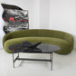 Green Contemporary Sofa with Sloped Arm for Living Room Curved Sofa