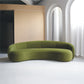 Green Contemporary Sofa with Sloped Arm for Living Room Curved Sofa
