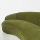 Green Contemporary Sofa with Sloped Arm for Living Room Curved Sofa