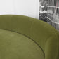 Green Contemporary Sofa with Sloped Arm for Living Room Curved Sofa