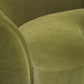 Green Contemporary Sofa with Sloped Arm for Living Room Curved Sofa
