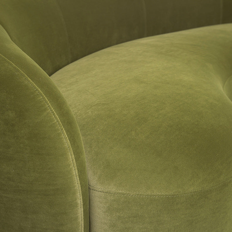Green Contemporary Sofa with Sloped Arm for Living Room Curved Sofa