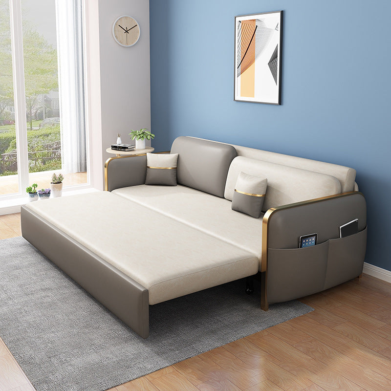 33,46 "H divano a braccio quadrato in pelle finta con spazio per soggiorno