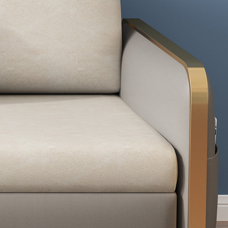 33.46 "Hフェイクレザースクエアアームソファベッドリビングルーム用の収納付きベッド