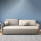 Cama de sofá de brazo cuadrado de cuero de 33.46 "H con almacenamiento para sala de estar