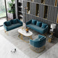 Contemporary Blue/Gray Sofa with Tuxedo Arm and Pillows for Apartment