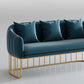 Contemporary Blue/Gray Sofa with Tuxedo Arm and Pillows for Apartment