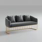 Contemporary Blue/Gray Sofa with Tuxedo Arm and Pillows for Apartment