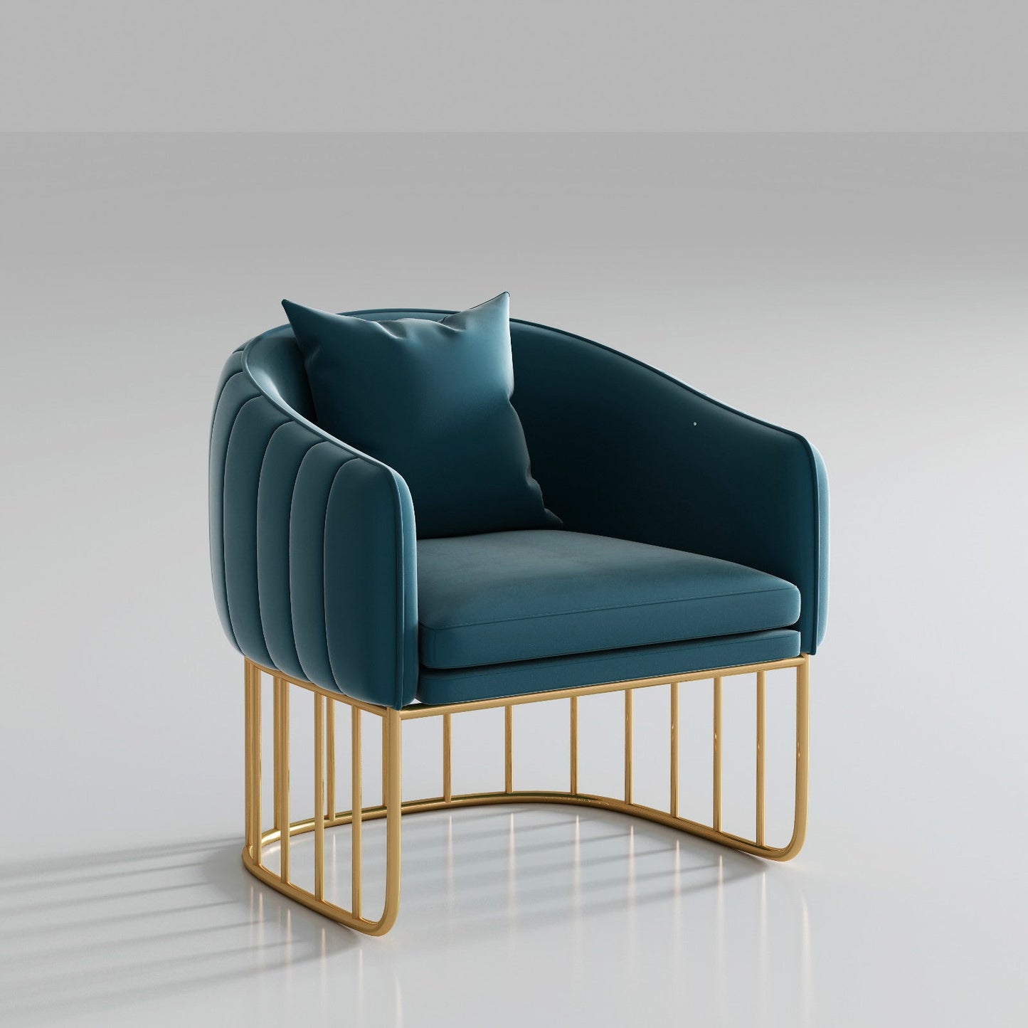 Contemporary Blue/Gray Sofa with Tuxedo Arm and Pillows for Apartment