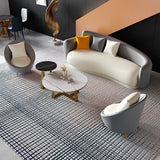 Canapé de bras carré en faux cuir gris canapé contemporain pour le salon