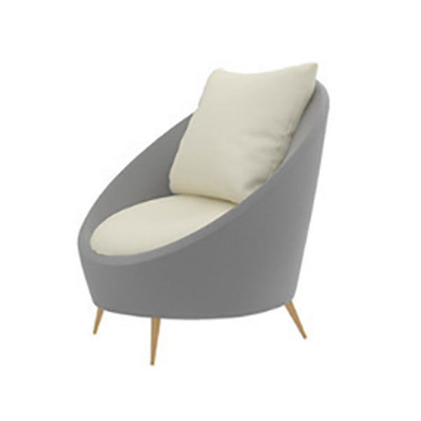 Sofá contemporáneo de brazo cuadrado de cuero de forma gris para sala de estar para sala de estar