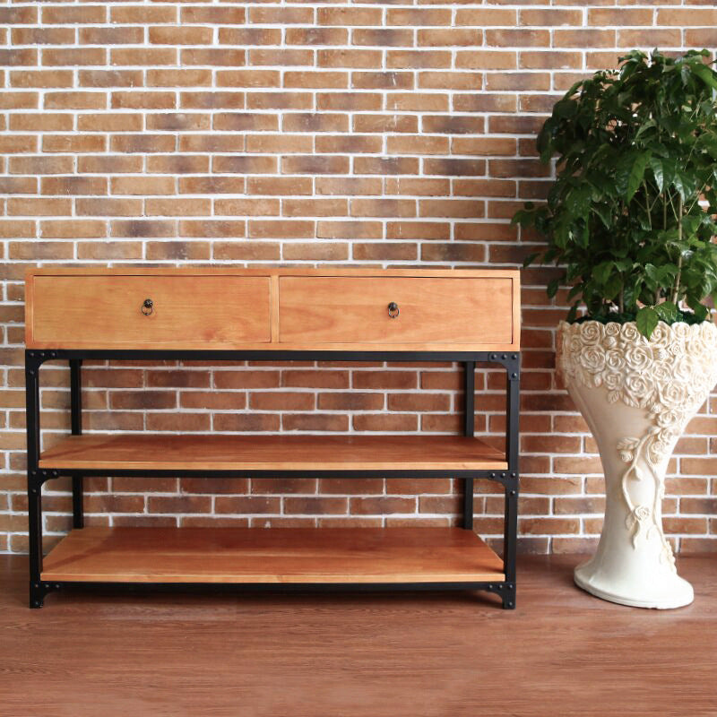 33,5 "in legno alto 2 - cassetto moderno moderno mobile a 3 livelli