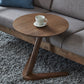 Scandinavian Solid Wood End Table Abstract Round Living Room Side Table