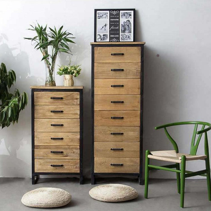 Legno in difficoltà 15,7 "D Accento Ironia industriale 2 - Cassa della porta con 2 cassetti