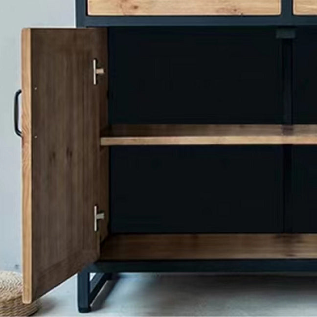 Legno in difficoltà 15,7 "D Accento Ironia industriale 2 - Cassa della porta con 2 cassetti