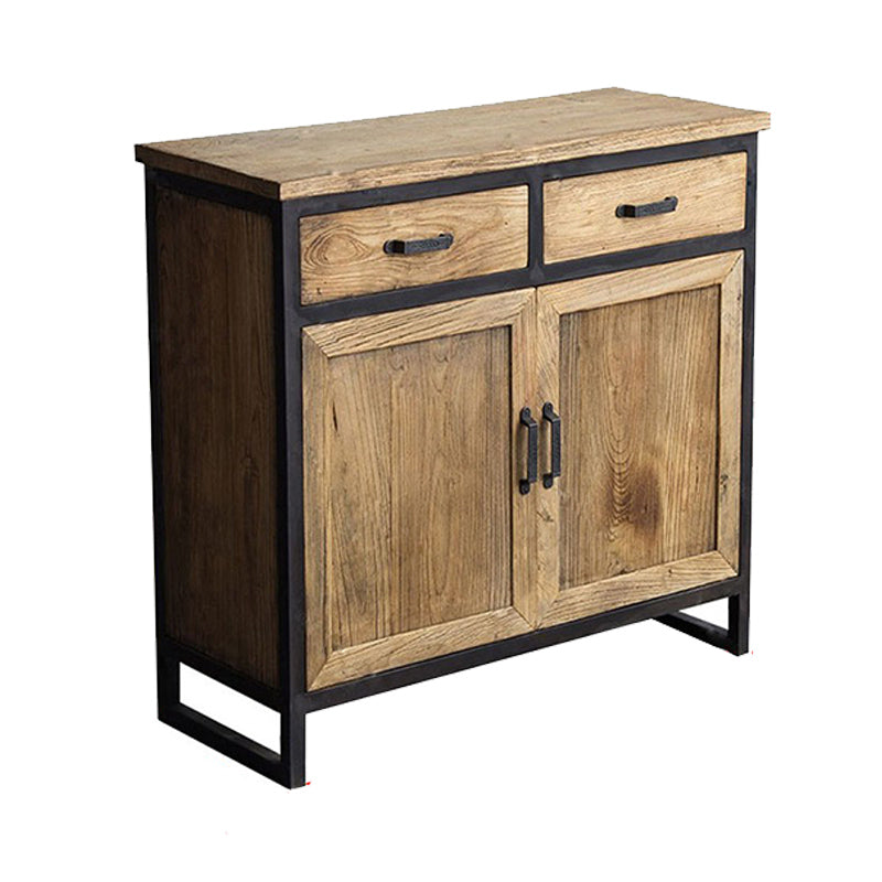 Legno in difficoltà 15,7 "D Accento Ironia industriale 2 - Cassa della porta con 2 cassetti