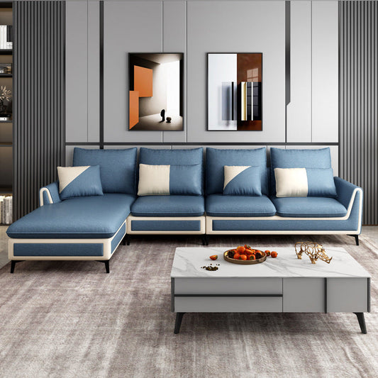 Cuscino scandinavo blu posteriore divano sezionale braccio svasato