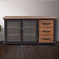 Industrial Iron 2 - Door Accent Cabinet Distressed Wood Chest with 3 Drawers