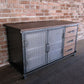 Industrial Iron 2 - Door Accent Cabinet Distressed Wood Chest with 3 Drawers