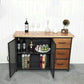 Industrial Iron 2 - Door Accent Cabinet Distressed Wood Chest with 3 Drawers