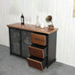 Industrial Iron 2 - Door Accent Cabinet Distressed Wood Chest with 3 Drawers