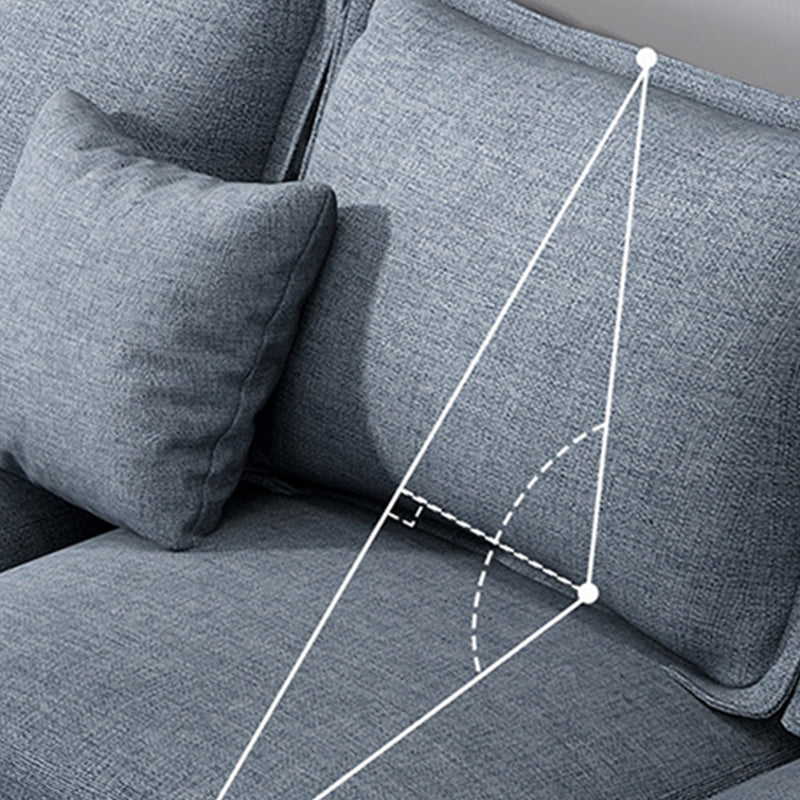 Lino moderno braccio quadrato sezionale 4 posti sezionale con 4 cuscini