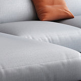 Square Arm Loose Back Sectional with Chaise Faux Leather 4-seater Sectional